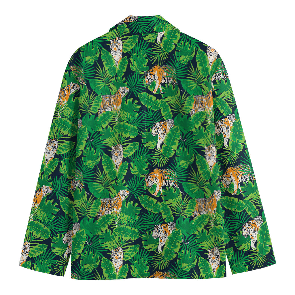 Tropical Tiger Pattern Print Men's Blazer