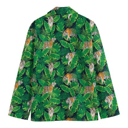 Tropical Tiger Pattern Print Men's Blazer