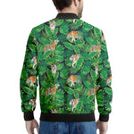 Tropical Tiger Pattern Print Men's Bomber Jacket