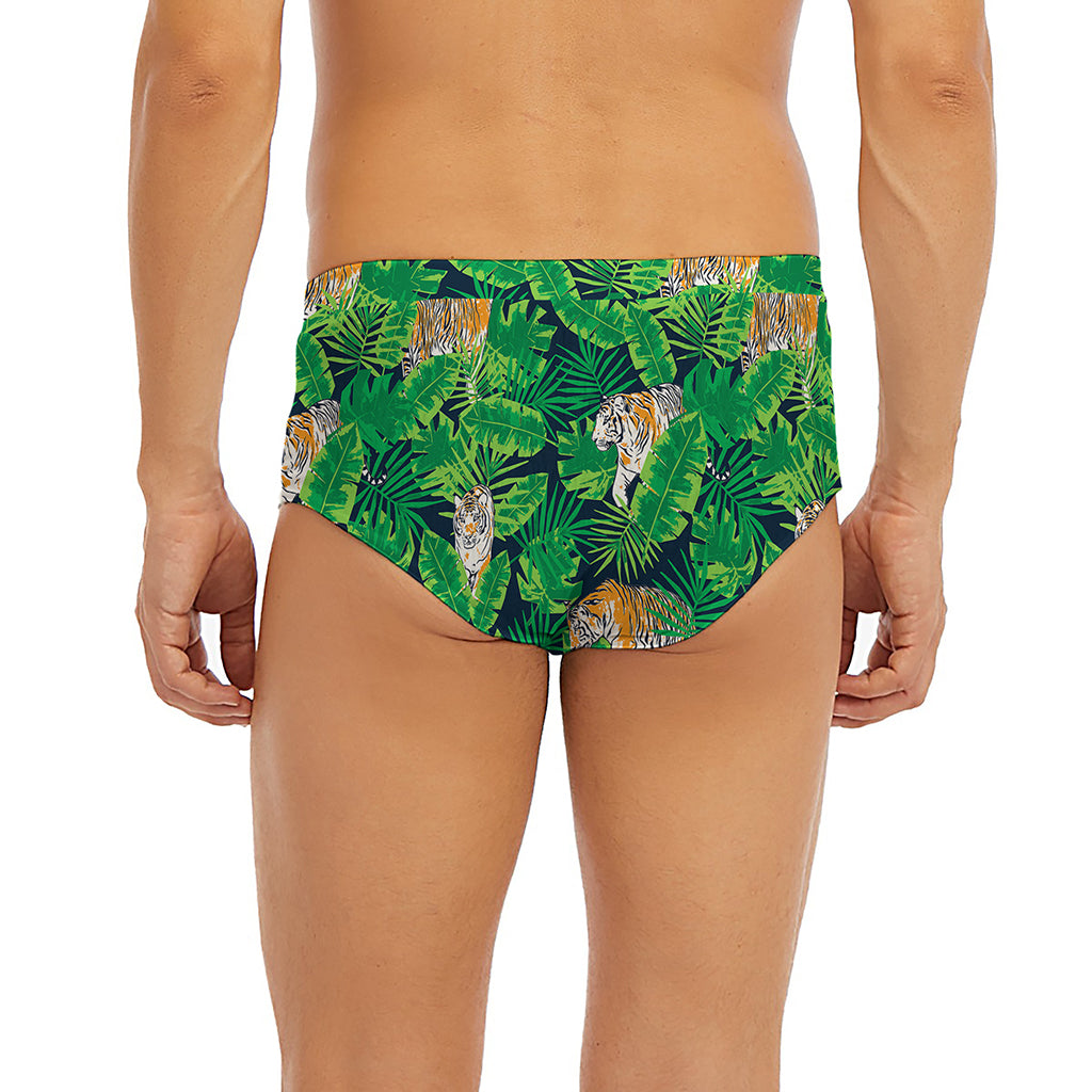 Tropical Tiger Pattern Print Men's Briefs