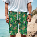 Tropical Tiger Pattern Print Men's Cargo Shorts