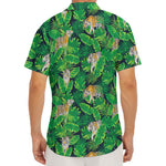 Tropical Tiger Pattern Print Men's Deep V-Neck Shirt