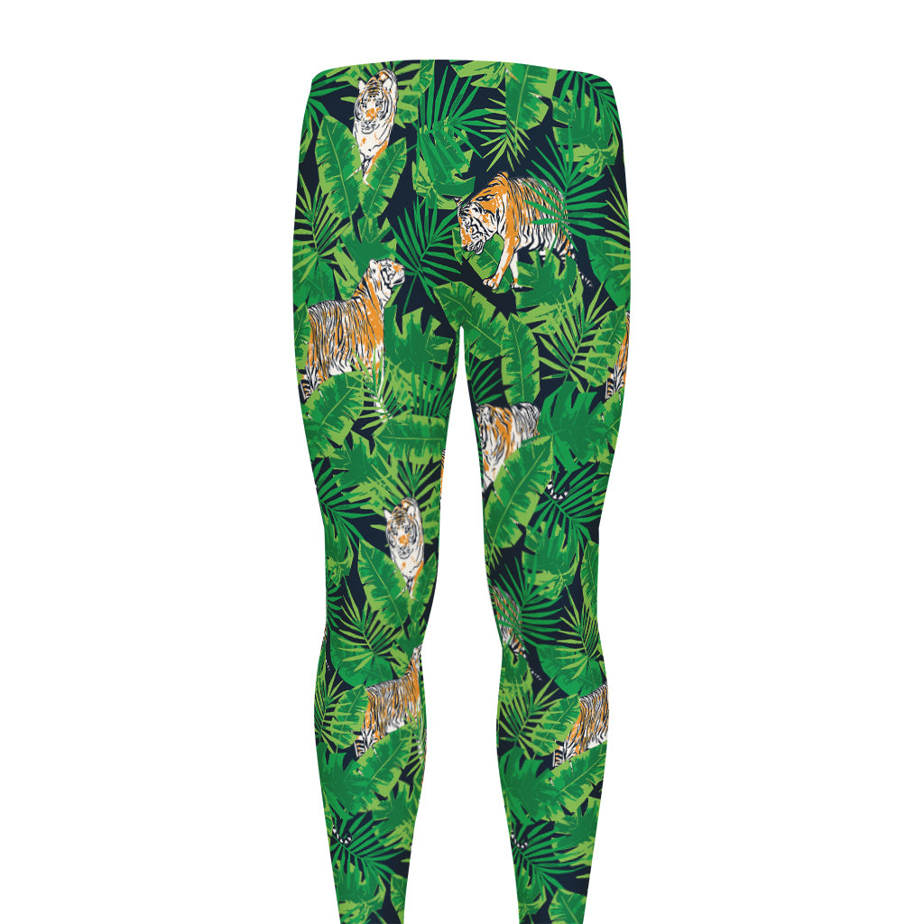 Tropical Tiger Pattern Print Men's leggings