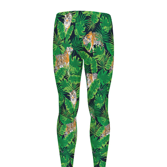 Tropical Tiger Pattern Print Men's leggings