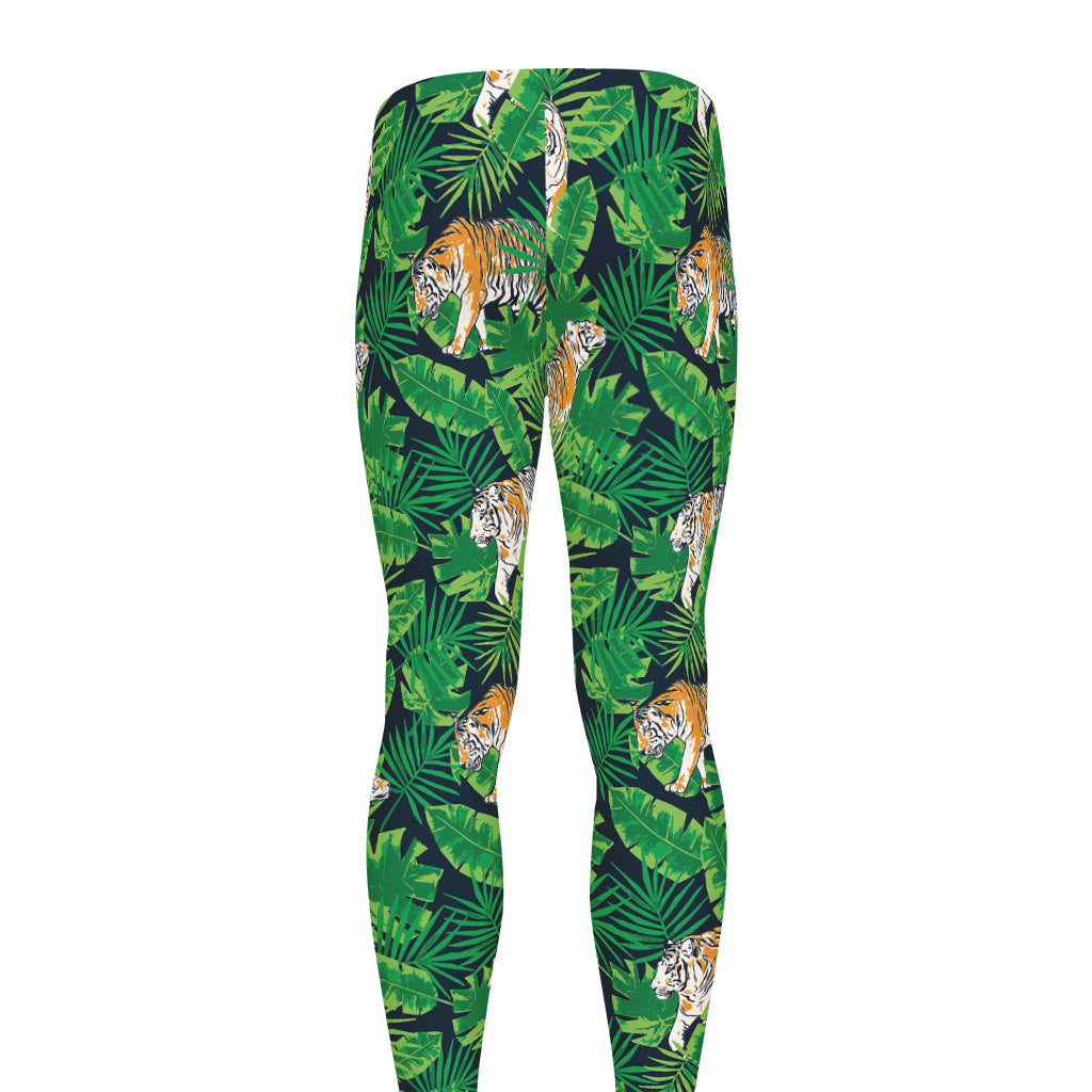 Tropical Tiger Pattern Print Men's leggings