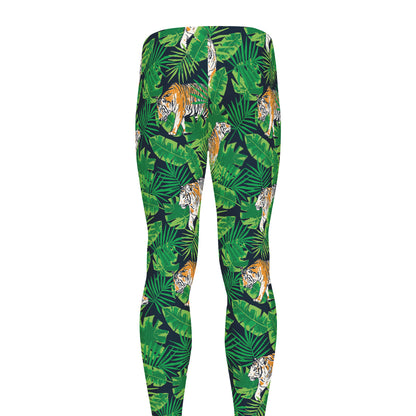 Tropical Tiger Pattern Print Men's leggings