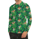 Tropical Tiger Pattern Print Men's Long Sleeve Rash Guard