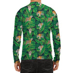 Tropical Tiger Pattern Print Men's Long Sleeve Rash Guard