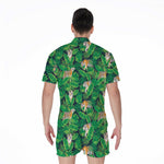 Tropical Tiger Pattern Print Men's Rompers