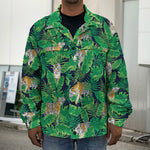 Tropical Tiger Pattern Print Men's Shirt Jacket
