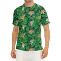 Tropical Tiger Pattern Print Men's Short Sleeve Rash Guard