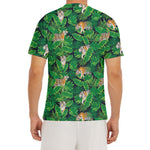 Tropical Tiger Pattern Print Men's Short Sleeve Rash Guard