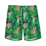 Tropical Tiger Pattern Print Men's Sports Shorts