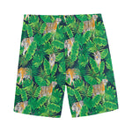 Tropical Tiger Pattern Print Men's Sports Shorts