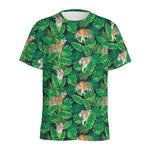 Tropical Tiger Pattern Print Men's Sports T-Shirt