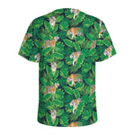 Tropical Tiger Pattern Print Men's Sports T-Shirt