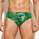 Tropical Tiger Pattern Print Men's Swim Briefs