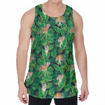 Tropical Tiger Pattern Print Men's Velvet Tank Top