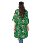 Tropical Tiger Pattern Print Open Front Beach Cover Up