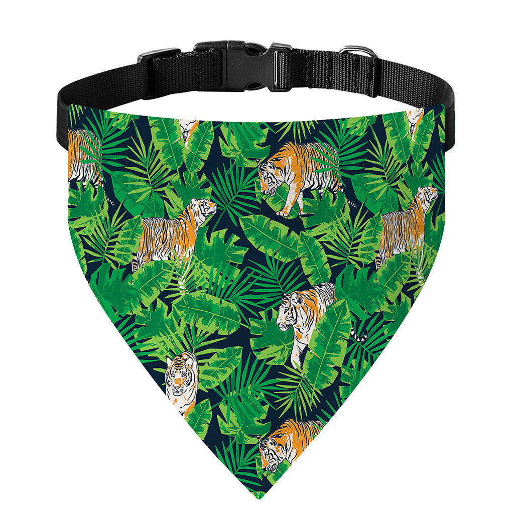 Tropical Tiger Pattern Print Over The Collar Dog Bandana
