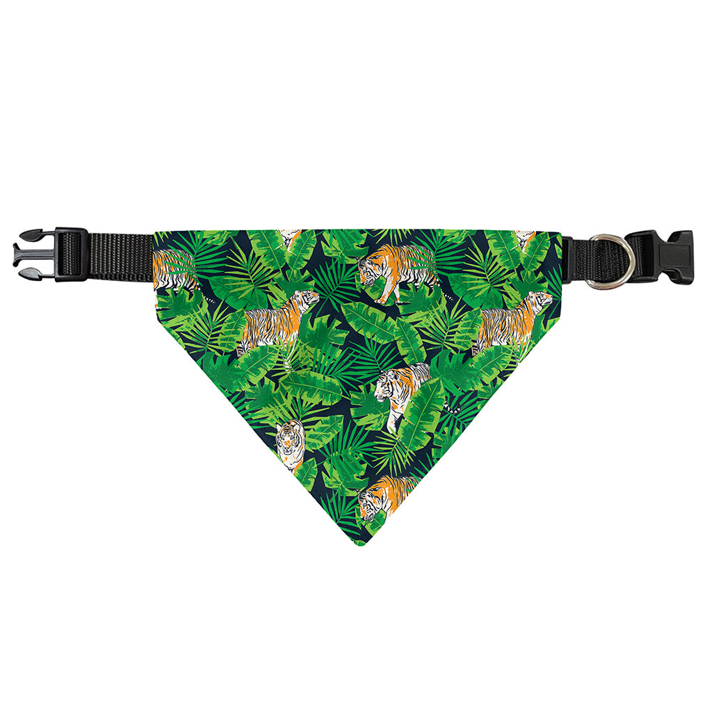 Tropical Tiger Pattern Print Over The Collar Dog Bandana