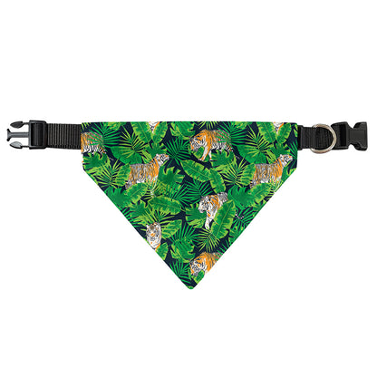 Tropical Tiger Pattern Print Over The Collar Dog Bandana