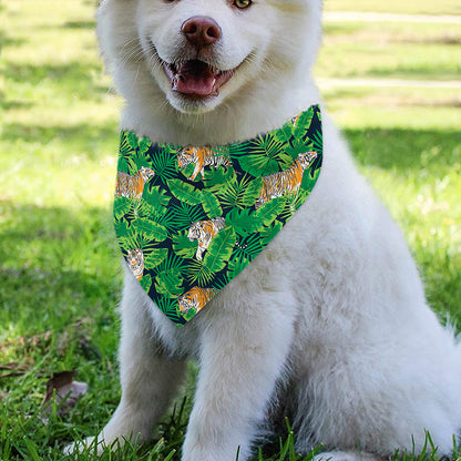Tropical Tiger Pattern Print Over The Collar Dog Bandana