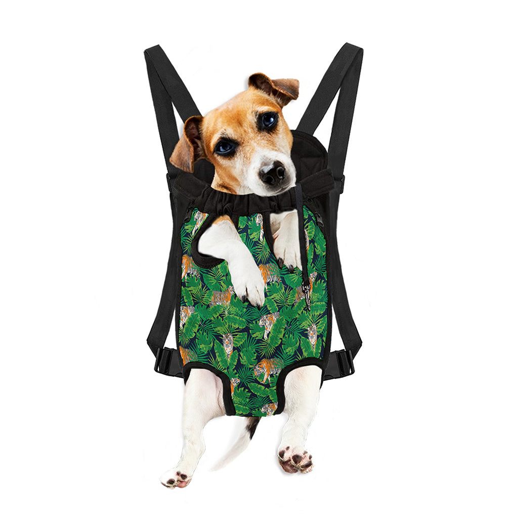 Tropical Tiger Pattern Print Pet Carrier Backpack