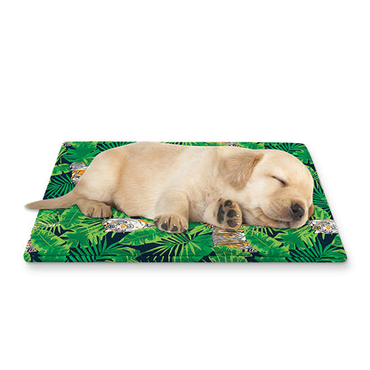 Tropical Tiger Pattern Print Pet Cooling Mat Cover