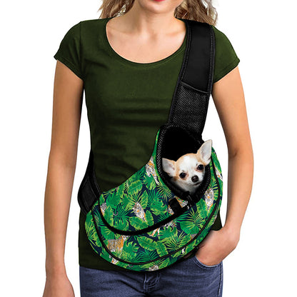 Tropical Tiger Pattern Print Pet Sling Carrier