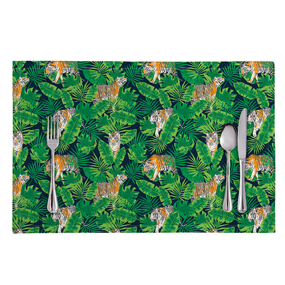 Tropical Tiger Pattern Print Placemat