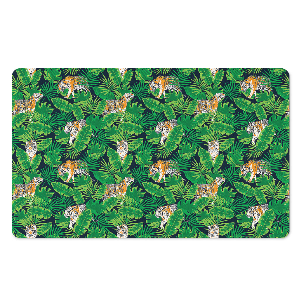Tropical Tiger Pattern Print Polyester Doormat