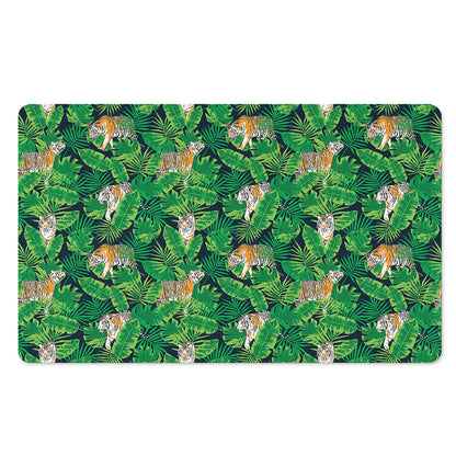 Tropical Tiger Pattern Print Polyester Doormat