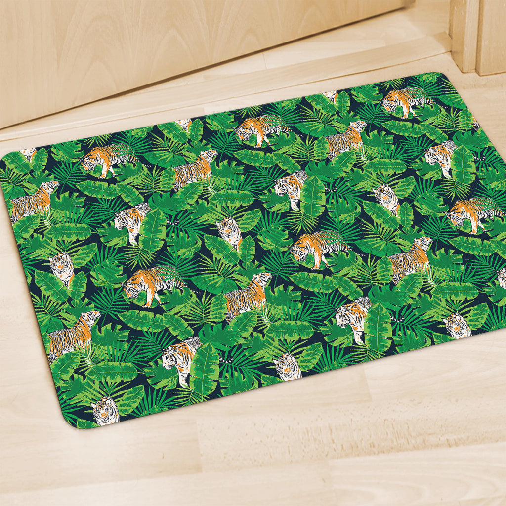 Tropical Tiger Pattern Print Polyester Doormat