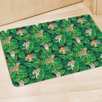 Tropical Tiger Pattern Print Polyester Doormat