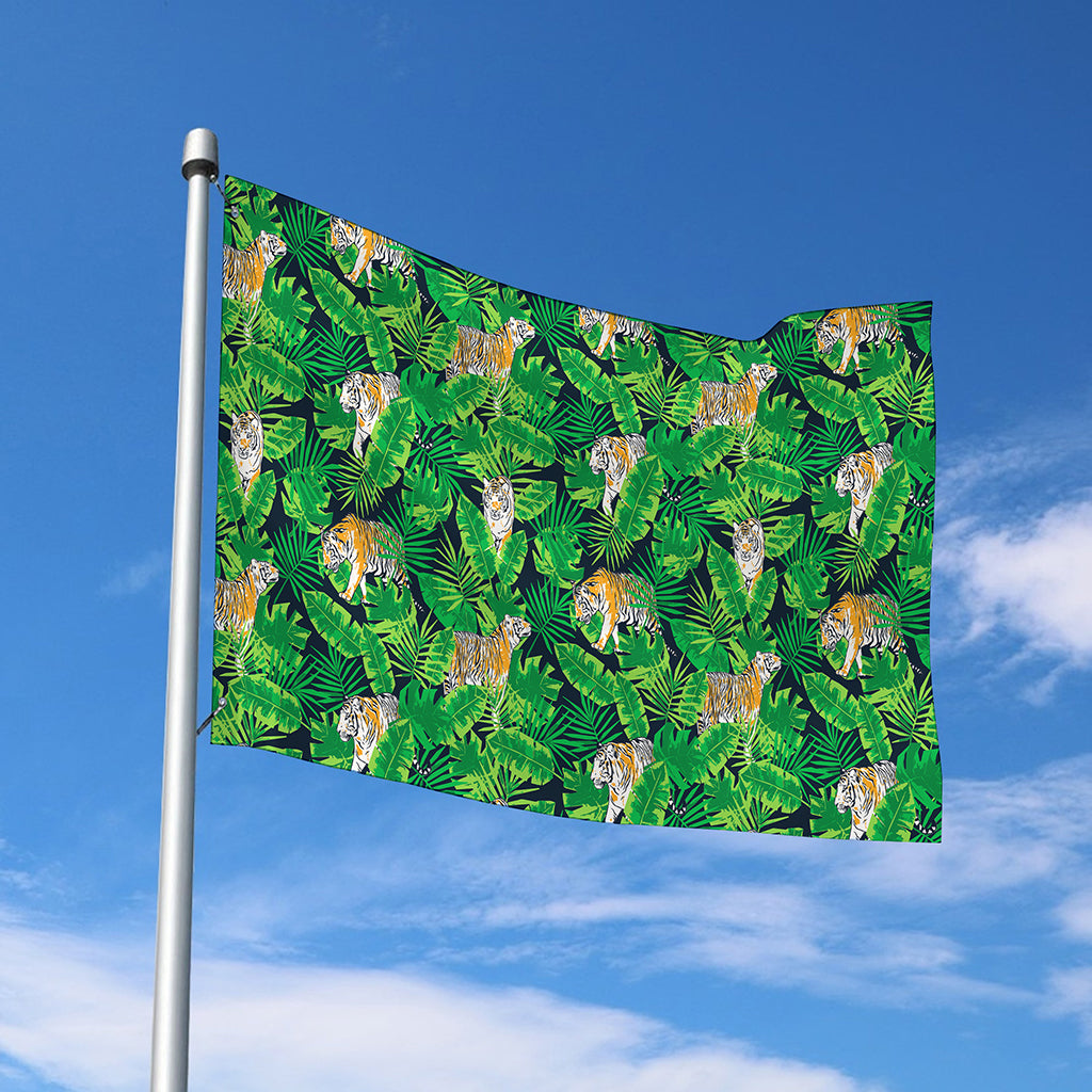 Tropical Tiger Pattern Print Polyester Flag