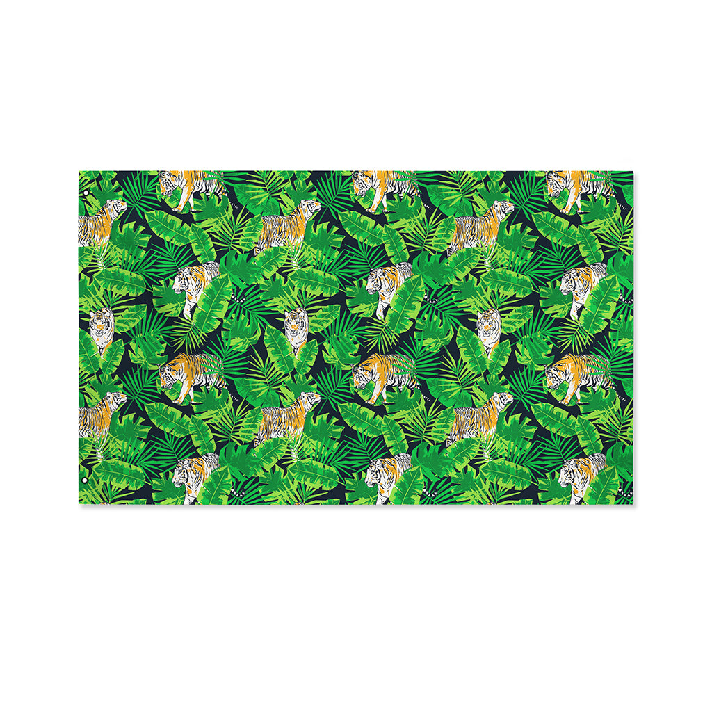 Tropical Tiger Pattern Print Polyester Flag