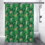 Tropical Tiger Pattern Print Premium Shower Curtain