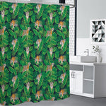 Tropical Tiger Pattern Print Premium Shower Curtain