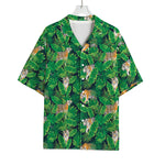 Tropical Tiger Pattern Print Rayon Hawaiian Shirt