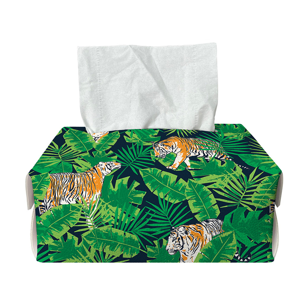 Tropical Tiger Pattern Print Rectangle Tissue Box Cover
