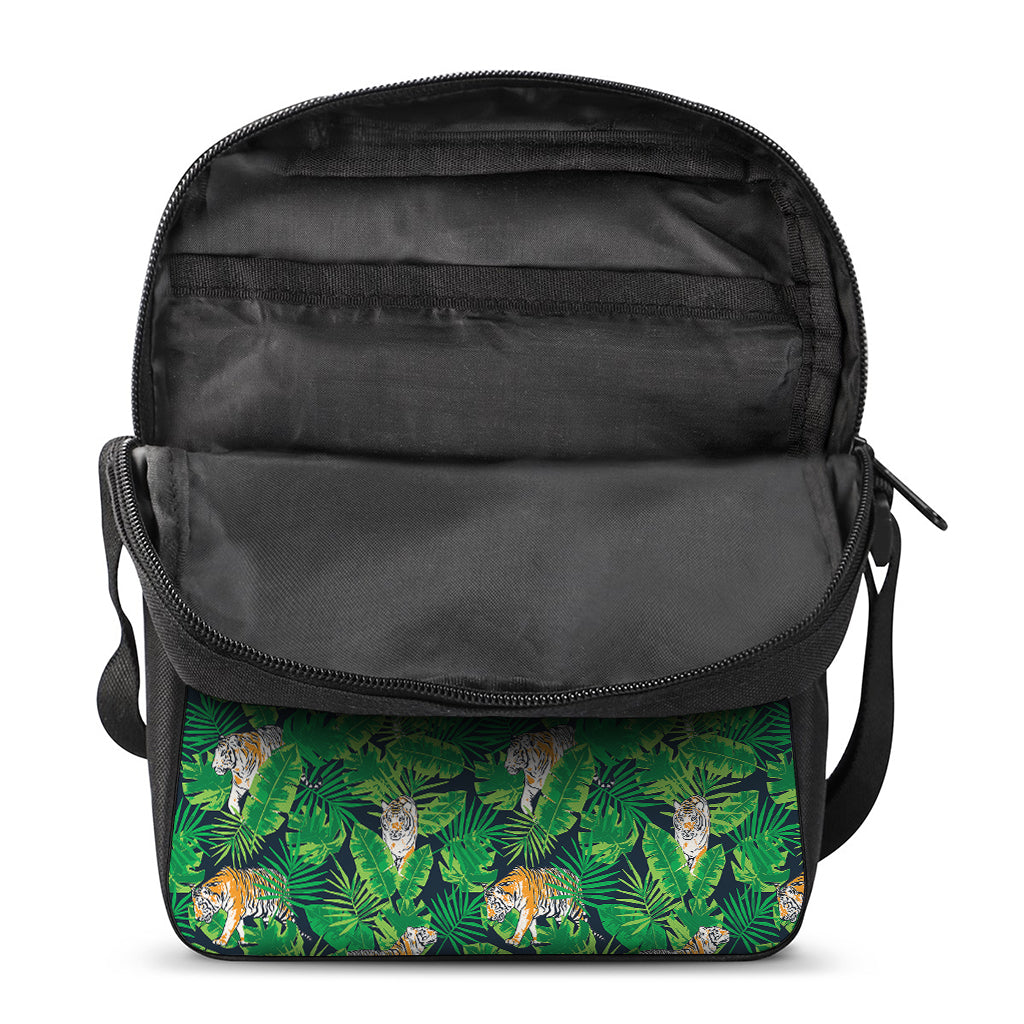 Tropical Tiger Pattern Print Rectangular Crossbody Bag