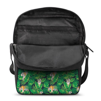 Tropical Tiger Pattern Print Rectangular Crossbody Bag