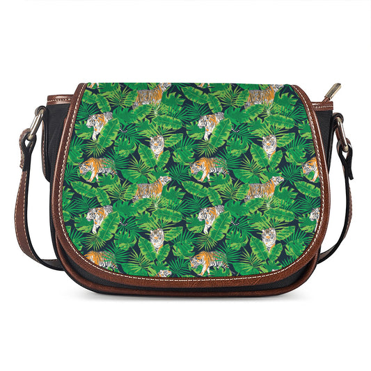 Tropical Tiger Pattern Print Saddle Bag