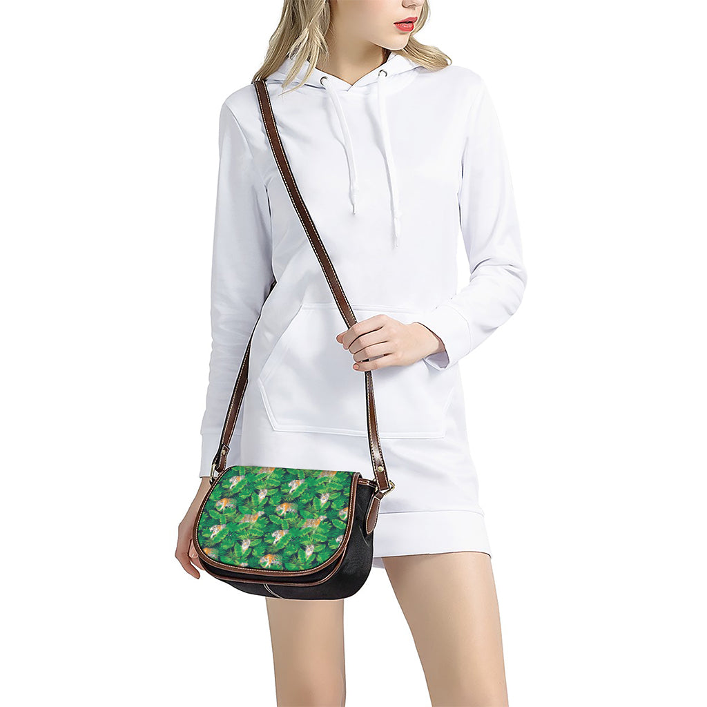 Tropical Tiger Pattern Print Saddle Bag