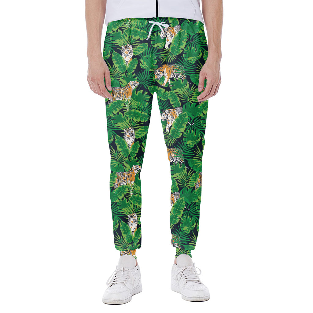 Tropical Tiger Pattern Print Scuba Joggers