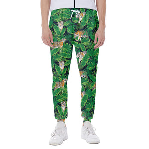 Tropical Tiger Pattern Print Scuba Joggers