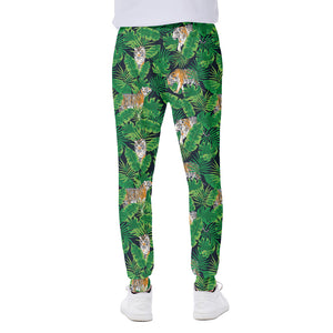 Tropical Tiger Pattern Print Scuba Joggers