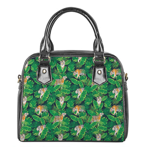 Tropical Tiger Pattern Print Shoulder Handbag