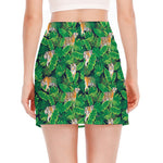 Tropical Tiger Pattern Print Side Slit Mini Skirt